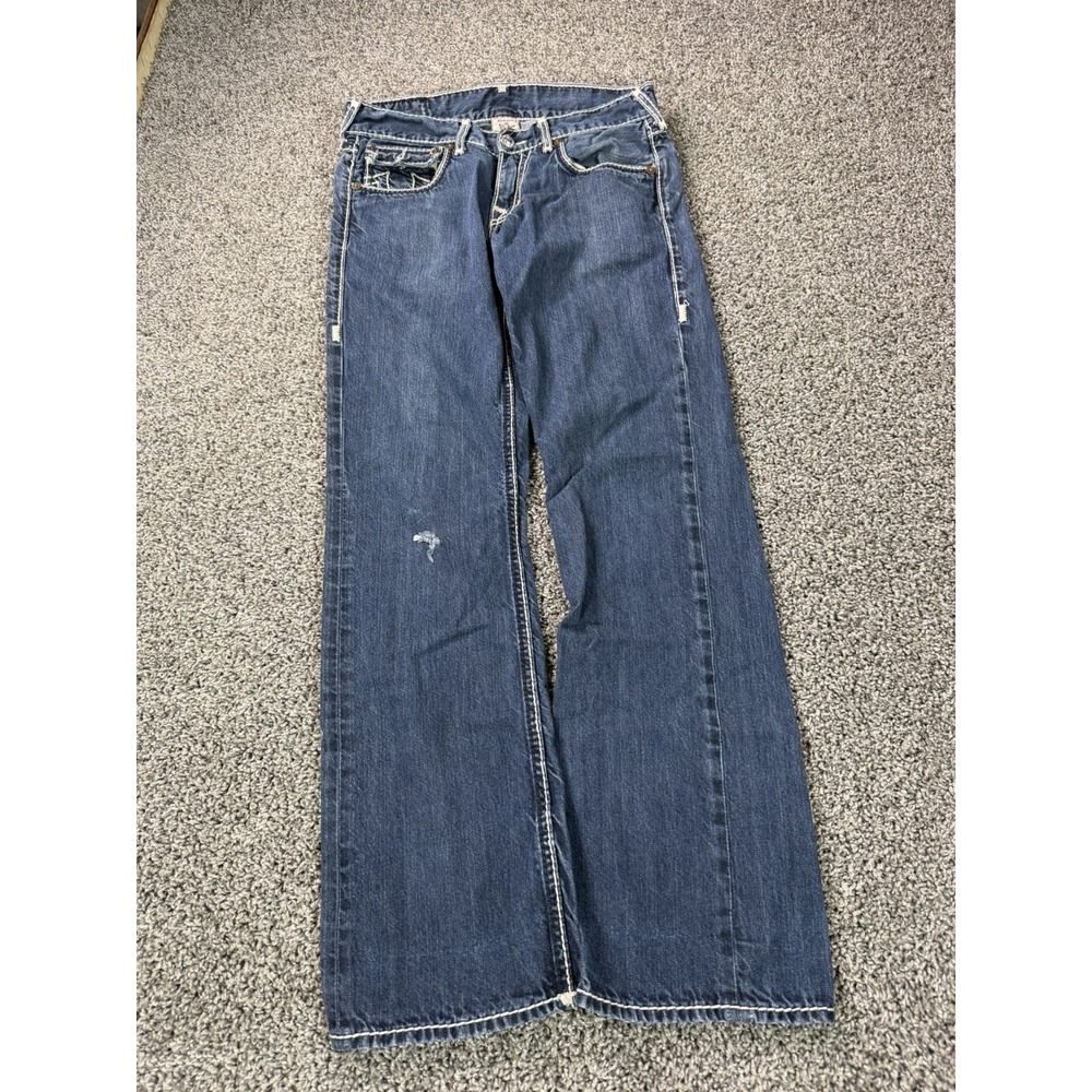 Vintage Y2K True Religion Straight Jeans Men's Size 31X32 Blue Baggy